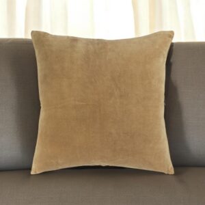 22" Gold Cotton Velvet Throw Pillow