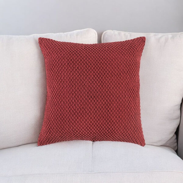 20" Merlot Cotton Throw Pillow with Nubby Texture