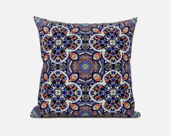 18" X 18" Blue and Gray Quatrefoil Suede Zippered Pillow