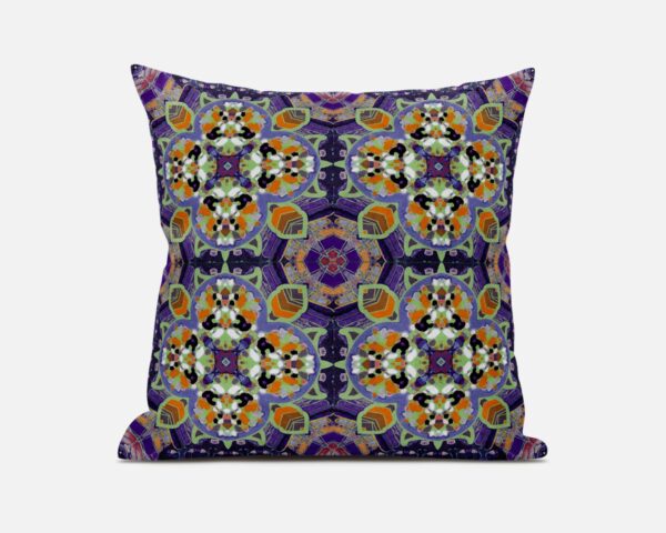 16" Purple and Orange Throw Pillow