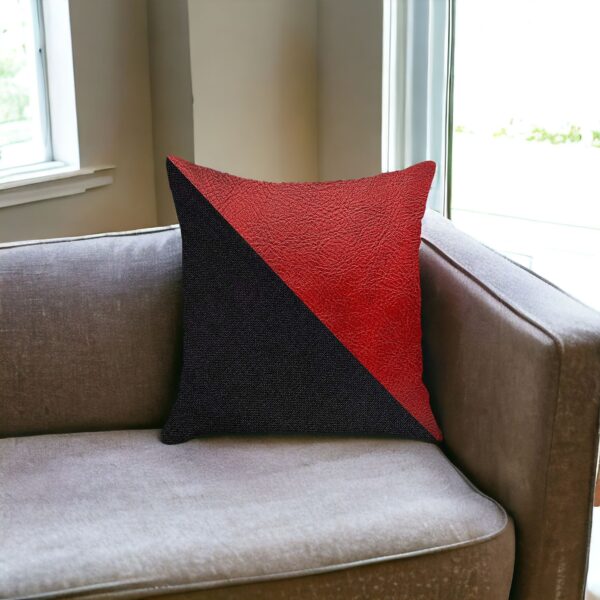18" Black and Red Throw Pillow Cover