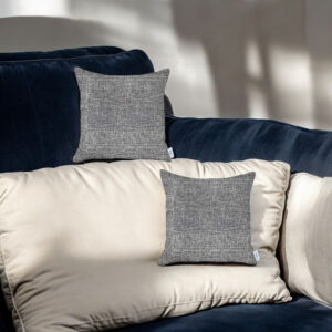 Set of Two Black and Gray Throw Pillow