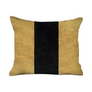 Set Of Two 18" X 18" Yellow And Black Geometric Zippered Handmade Polyester Throw Pillow