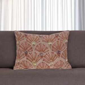 14" X 20" Pink Cotton Throw Pillow