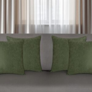 Set of Four 20" Fern Green Fabric Throw Pillow Covers