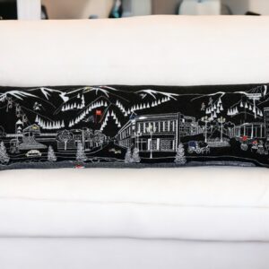 46" Black Aspen Nighttime Skyline Lumbar Decorative Pillow