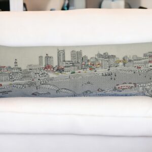 46" White Nashville Daylight Skyline Lumbar Decorative Pillow