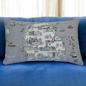 14" X 24" Cream Hometown Pride Wool Lumbar Throw Pillow