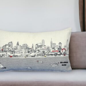14" X 24" Cream Hometown Pride Wool Lumbar Throw Pillow