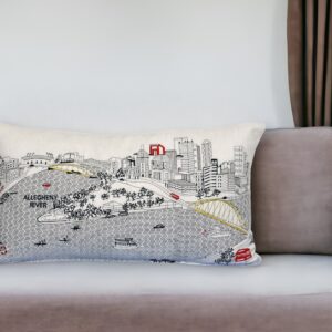 14" X 24" Cream Hometown Pride Wool Lumbar Throw Pillow