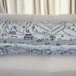 35" White Breckenridge Daylight Skyline Lumbar Decorative Pillow