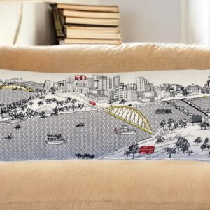 14" X 35" Cream Hometown Pride Wool Lumbar Throw Pillow