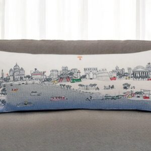 14" X 35" Cream Hometown Pride Wool Lumbar Throw Pillow
