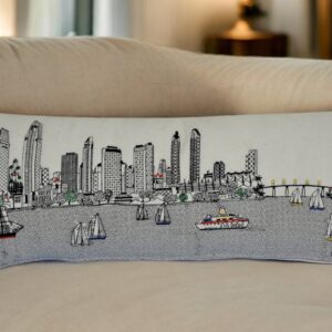 14" X 35" Cream Hometown Pride Wool Lumbar Throw Pillow