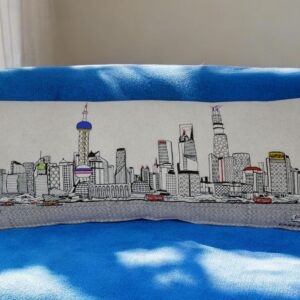 14" X 35" Cream Hometown Pride Wool Lumbar Throw Pillow