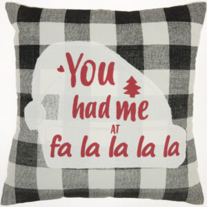 18" X 18" White Black Grey And Red Zippered Handmade 100% Cotton Christmas Throw Pillow