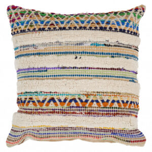 18" Blue and Red Throw Pillow
