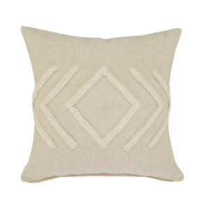 20" X 20" Birch And White 100% Cotton Geometric Zippered Pillow
