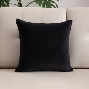 20" Black Cotton Throw Pillow