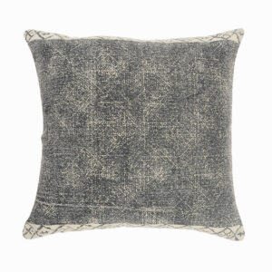 20" X 20" Gray And White 100% Cotton Geometric Zippered Pillow