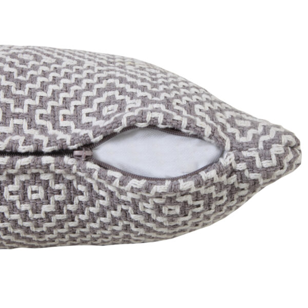 14" X 36" Gray and White Throw Pillow