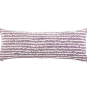 14" X 36" Purple and Cream Throw Pillow