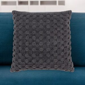 20" Charcoal Cotton Throw Pillow With Texture