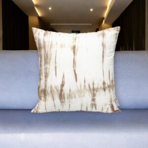 20" Brown and White Striped Cotton Throw Pillow