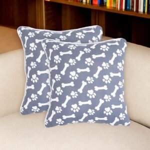 Set of Two 18" Black Cotton Throw Pillow Covers
