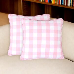 Set of Two 18" Blue Cotton Throw Pillow Covers