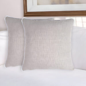 Set of Two 18" Gray Cotton Throw Pillow Covers