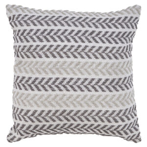 Set of Two 18" X 18" Gray Beach Chevron Cotton Zippered Pillow