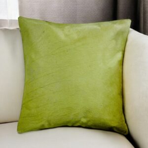 18" Lime Green Cowhide Throw Pillow