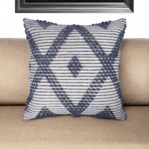 20" Blue Geometric Throw Pillow