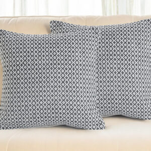 Set of Two Gray Chevron Cotton Throw Pillow