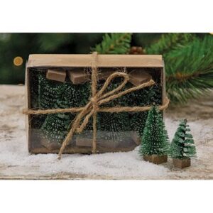 12/Set, Mini Frosty Bottle Brush Trees
