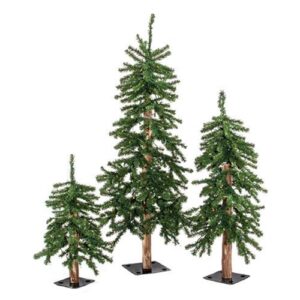 3/Set, Pre-Lit Alpine Trees, 2ft, 3ft, 4ft
