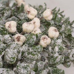 Snow Berries & Icy Boxwood Candle Ring, 6.5"