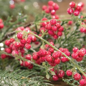 Sparkling Red Berries & Mixed Greens Garland, 5ft