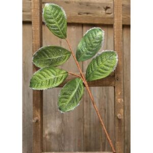 Flocked Magnolia Leaves Spray, 20"