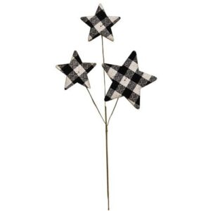 Black & White Plaid Star Pick, 14"