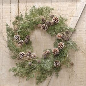 Birch Tipped Cedar Wreath, 24"