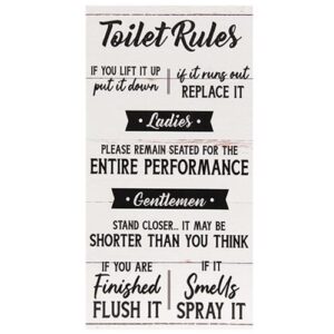 Toilet Rules Sign, 8.5" x 16"