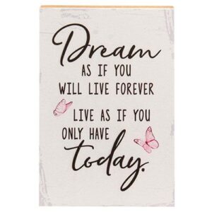 Dream as if You Will Live Forever Shelf Sitter, 5.5" x 8"