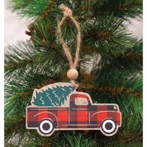 Black & White Buffalo Check Truck Ornament