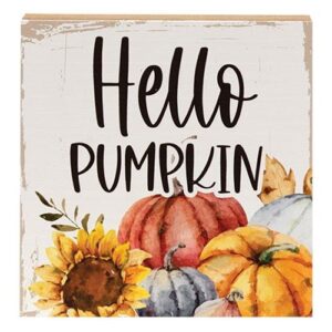 Hello Pumpkin Square Block