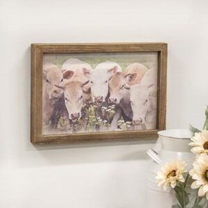 Gathered Cows Framed Print, Wood Frame