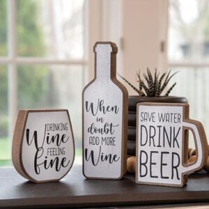 3/Set, Distressed Wooden When In Doubt Blocks