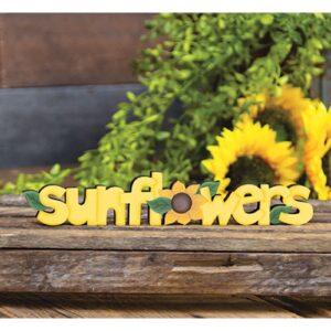 Sunflowers Wooden Cutout Word Sitter