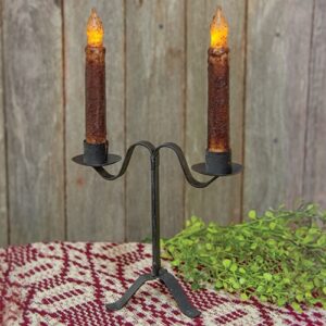 Black Metal Double Table Taper Holder